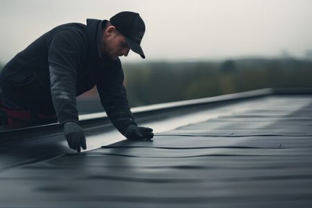 Our Roofer Installing Flat Roofs to a home in bishop auckland